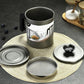 STAINLESS STEEL 1.4L OIL FILTER STORAGE POT WITH STRAINER